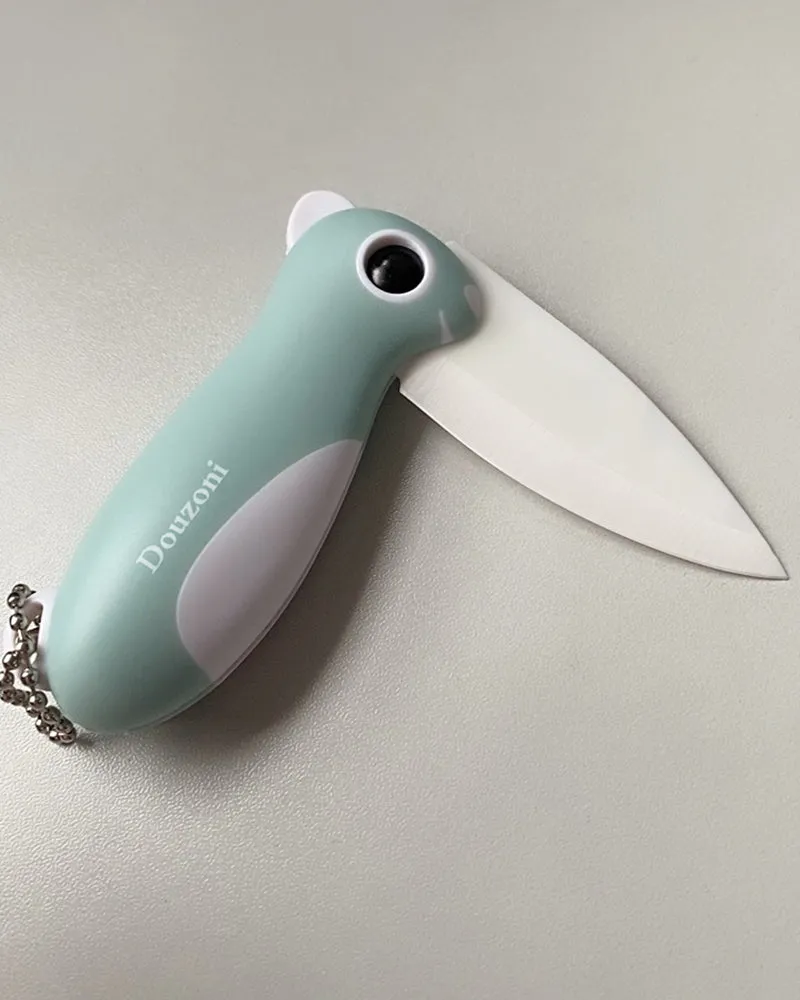Douzoni knife, ceramic peeling knife, pocket knife folding knife, super sharp blade only 2.3 inches, fruit peeling and vegetable cutting, easy to carry