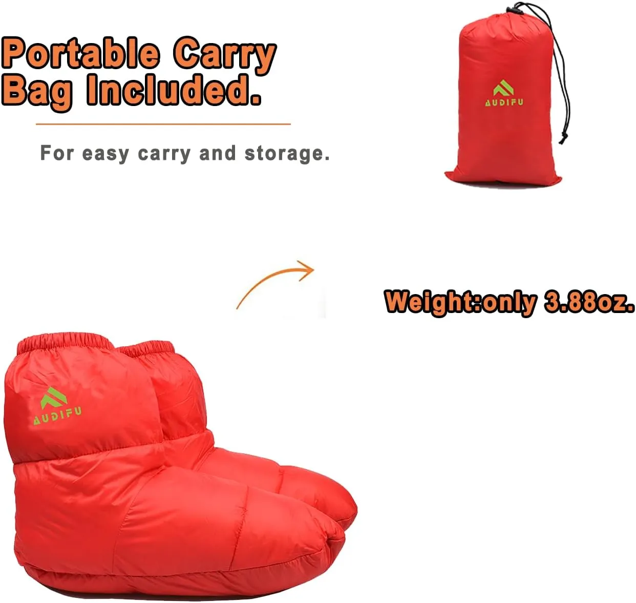 Down Booties Warm Socks Ultralight Sleeping Sock for Camping, Backpacking - Camp Sleeping Bag Tent Down Foot Warmer for Men & Women
