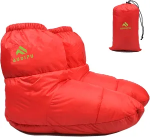 Down Booties Warm Socks Ultralight Sleeping Sock for Camping, Backpacking - Camp Sleeping Bag Tent Down Foot Warmer for Men & Women