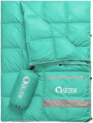 Down Camping Blanket Packable,600 Fill Power，Multi-Purpose Warm Camping Quilt for Outdoor Camping, Backpacking, and Hiking, 73x53 inches.