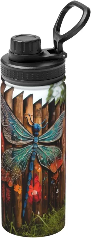 Dragonfly Fence 18oz Sports Insulated Bottle For Outdoor Activities,Your Ideal Companion Staying Hydrated
