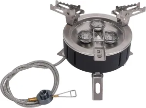 Drfeify Camping Gas Stove, 7800W Stainless Steel Foldable with Electronic Ignition Windproof Gas Stove with Stepless Fire Power Control