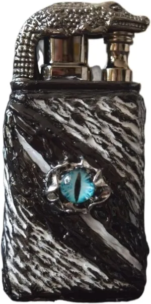 Dual Flame Convenient Metal Refillable Lighter, Retro Embossed Design, Adjustable Flame, Refillable Butane Gas Lighter, Gift for Men (Fuel Not Included)(Black1)