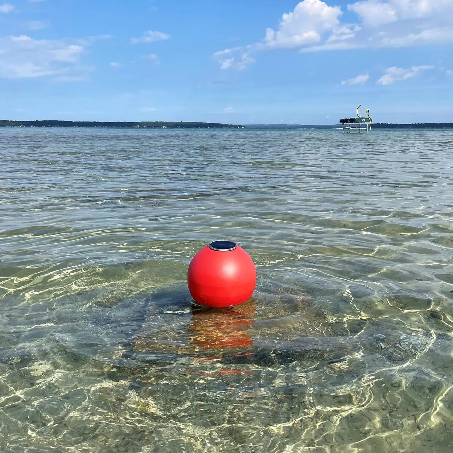 Dunn-Rite Solar Powered Self-Illuminating LED Marker Buoy with Light Engine, 14" Diameter, Choose from Six Colors