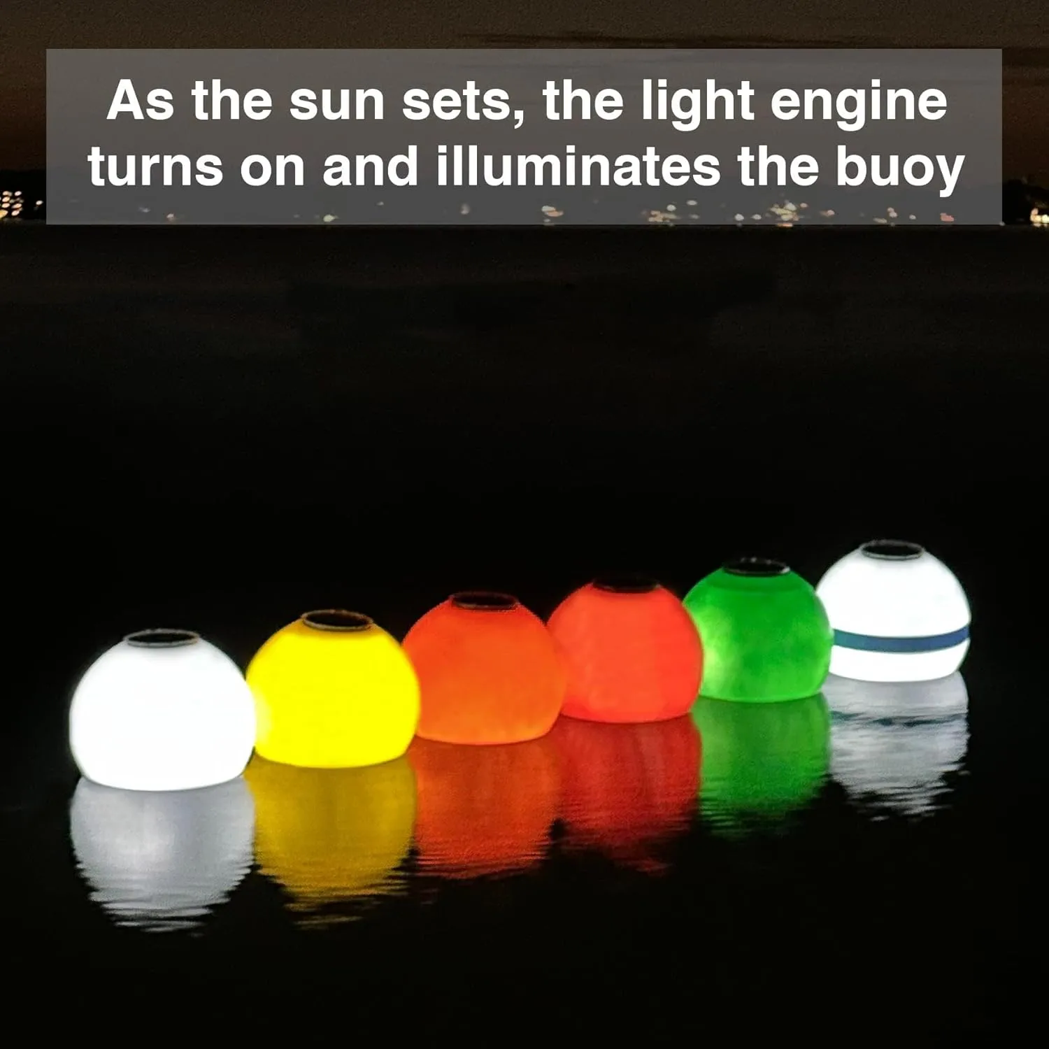 Dunn-Rite Solar Powered Self-Illuminating LED Marker Buoy with Light Engine, 14" Diameter, Choose from Six Colors