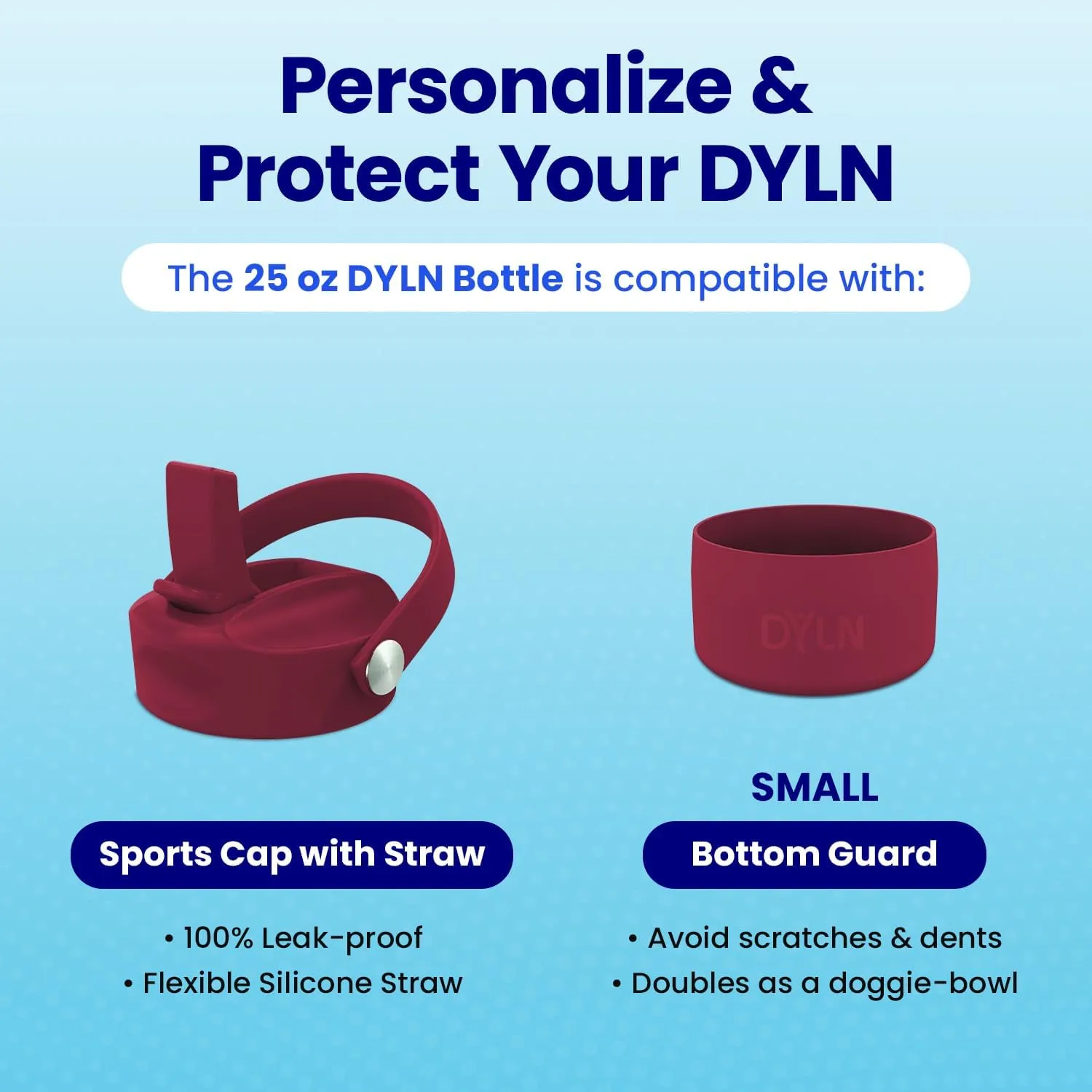 DYLN Hydrogen Water Bottle | Create Hydrating Alkaline Hydrogen-Rich Water Up to 9 pH | Vacuum Insulated Stainless Steel Water Bottle | Keeps Water Cold for 24 Hours