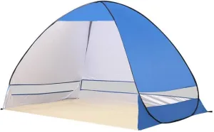 Easy to Assemble Family Tent Dome Tent Small and Portable 2-3 Person Automatic Pop Up Waterproof Beach Tent Outdoor Sun Shelter Cabana Outdoor Tent (Dark Blue)