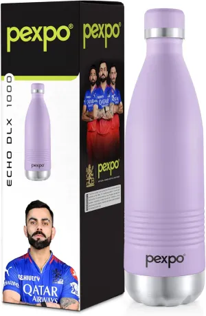 Echo DLX Hot & Cold ISI Certified Flask | 1000ml | 33 oz Stainless Steel Water Bottle Orchid Purple| Office Bottle | Workout | Travelling | Home
