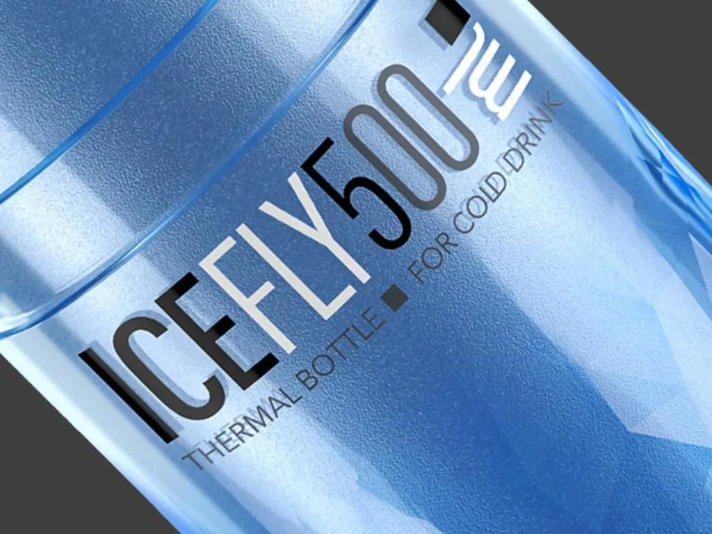 Elite IceFly 500ml Bottle (Clear) – Insulated Cycling Water Bottle for Road and MTB