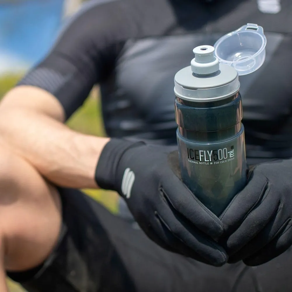 Elite IceFly 500ml Bottle (Clear) – Insulated Cycling Water Bottle for Road and MTB