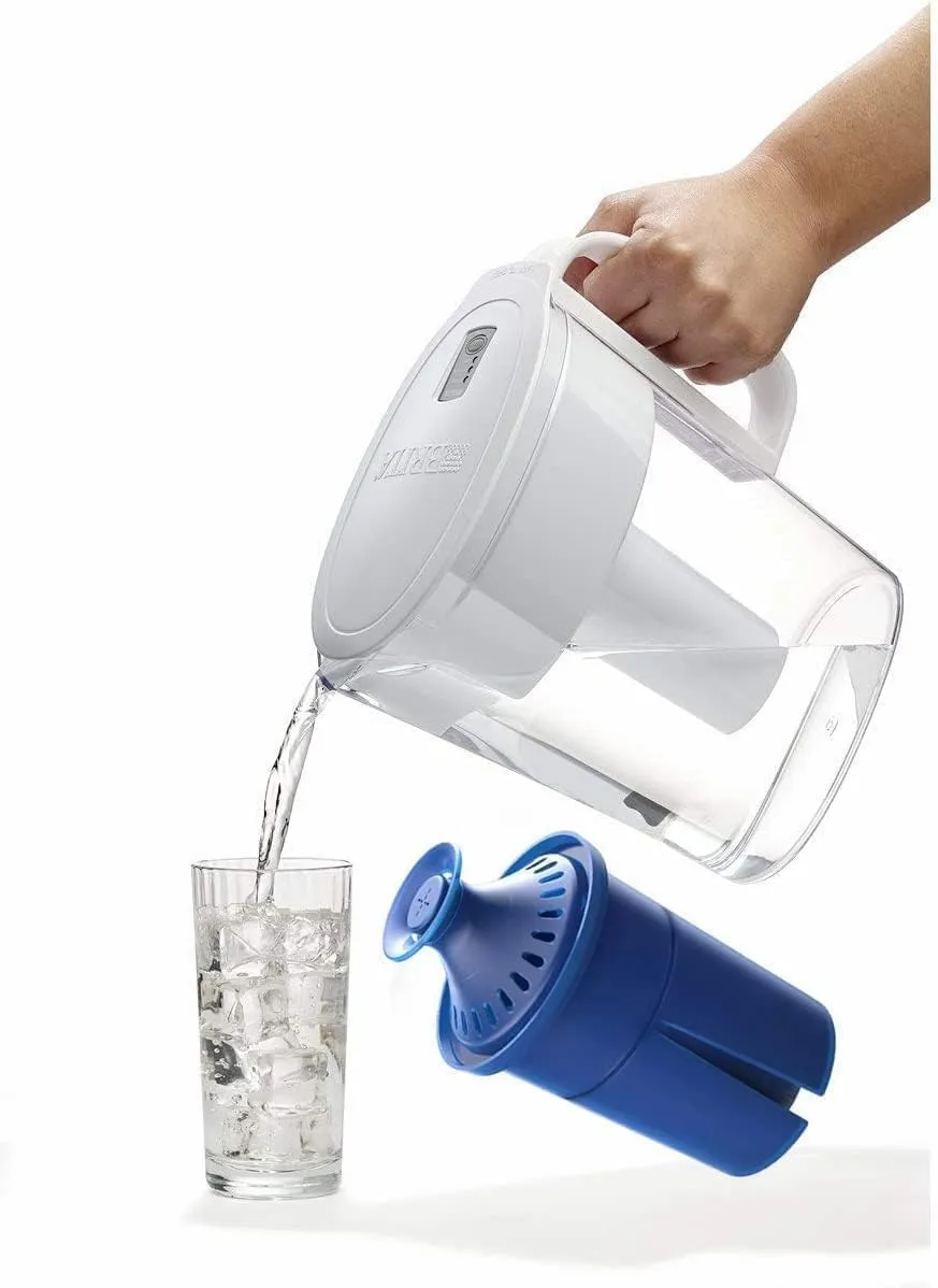 Elite Water Filter Lasting 6 Months-Efficient Long-Life Elite Filter, Replacement for Brita Pitcher Water Filter and Dispensers, Etc.,BPA FREE,3 Count(Blue)