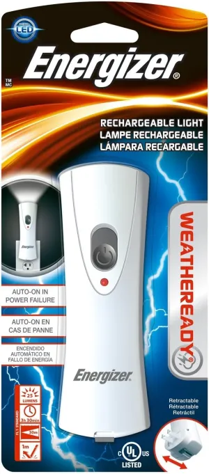 Energizer RCL1NM2WR Weatherready Compact Rechargeable Led Light, White - 2 Pack