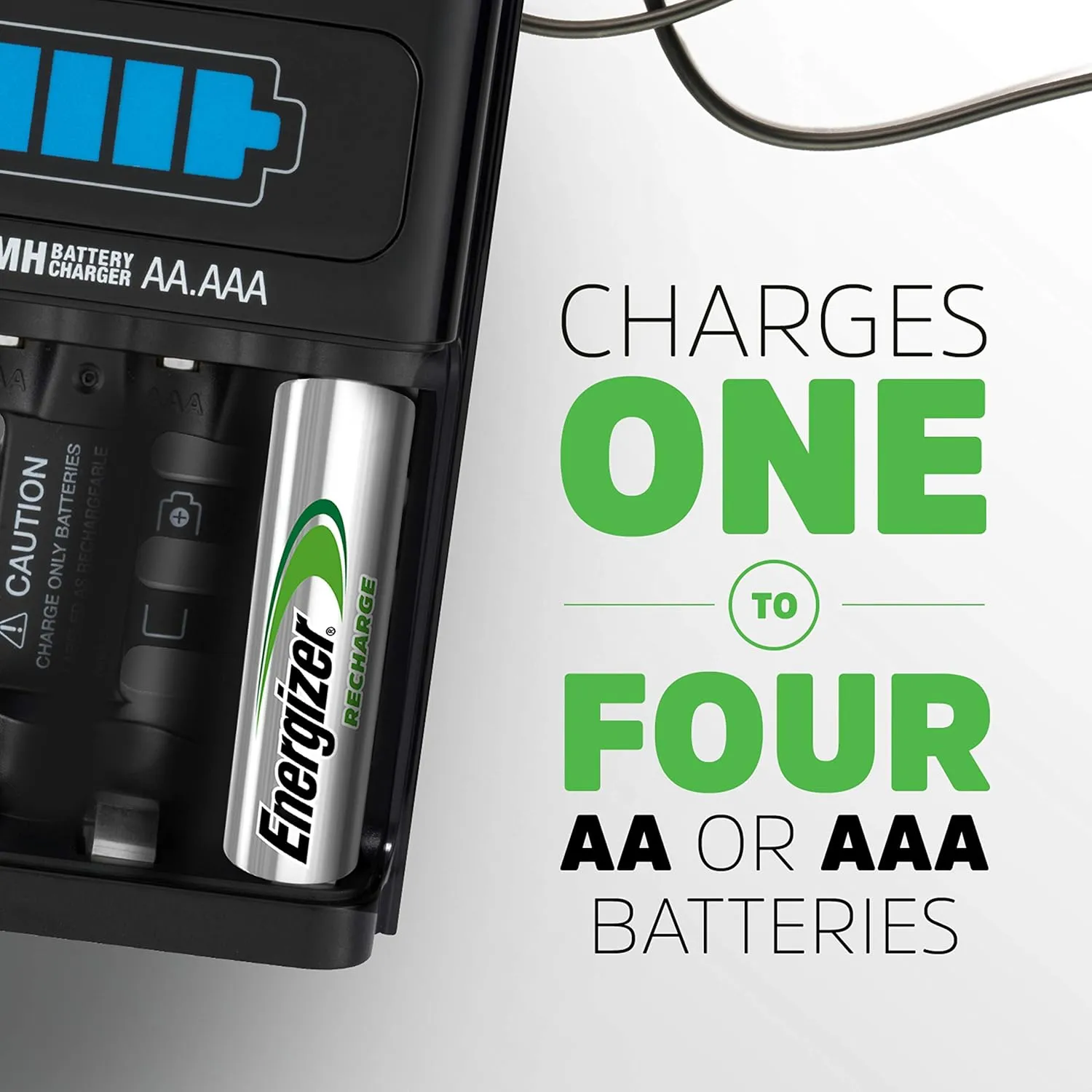 Energizer Recharge 1-Hour Charger for NiMH Rechargeable AA and AAA Batteries