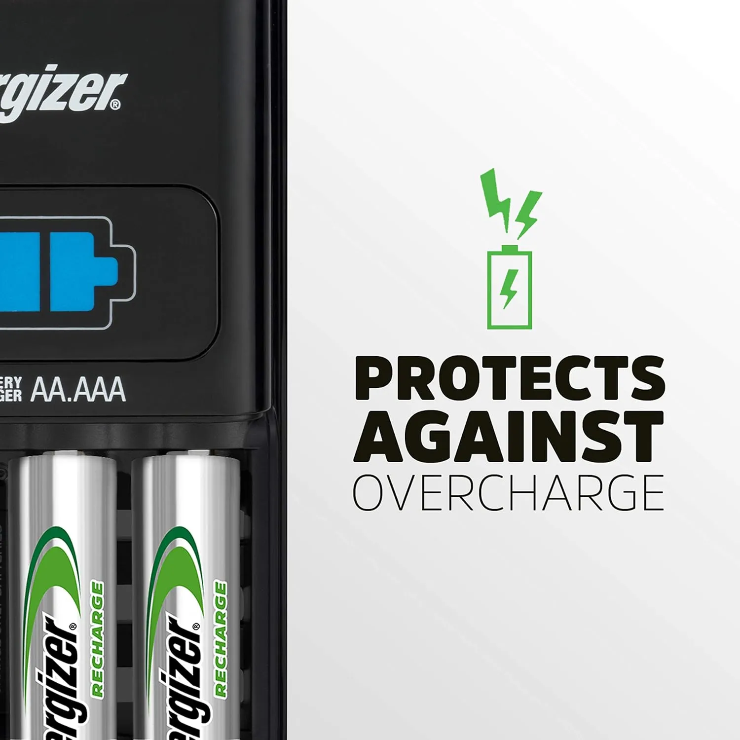 Energizer Recharge 1-Hour Charger for NiMH Rechargeable AA and AAA Batteries