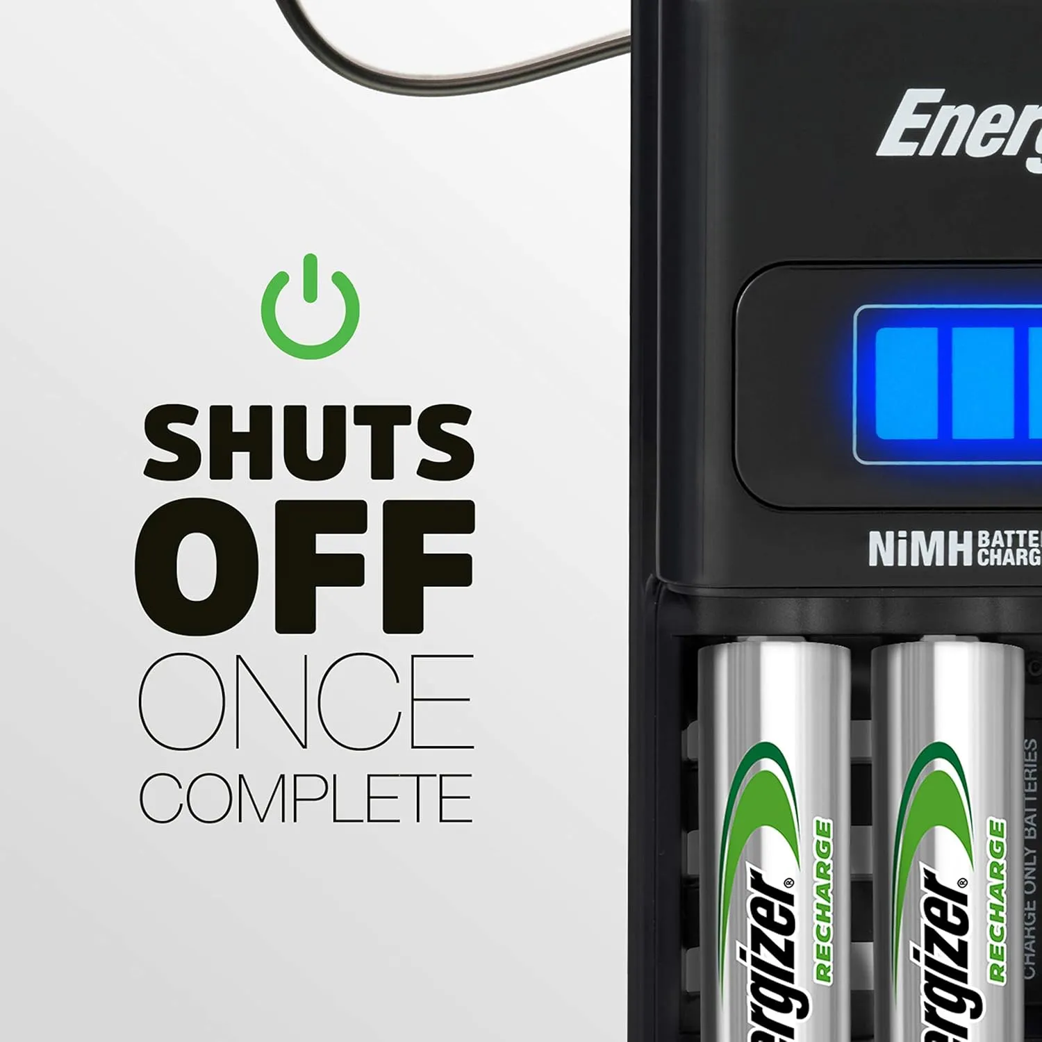 Energizer Recharge 1-Hour Charger for NiMH Rechargeable AA and AAA Batteries