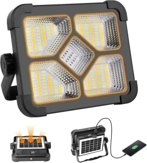 Eray LED Work Light Rechargeable, 4 Modes Solar Work Light Magnetic, 3600mAh Portable Camping Light with USB Output, IP66 Waterproof Rechargeable Floodlight for Job Site Garage Car Repairing Emergency