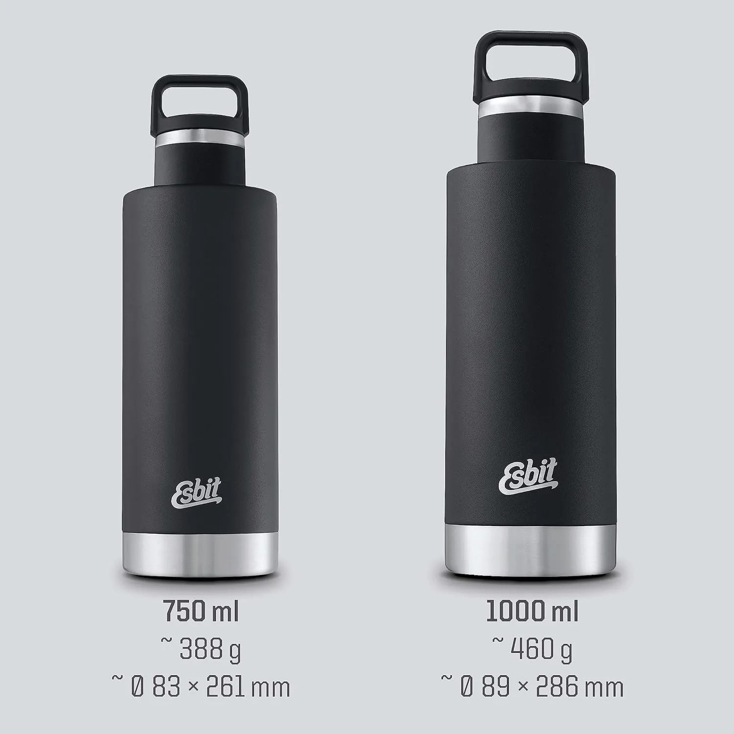 Esbit IB750SC-BK Sculptor Standard Mouth Stainless Steel Vacuum Flask, Black
