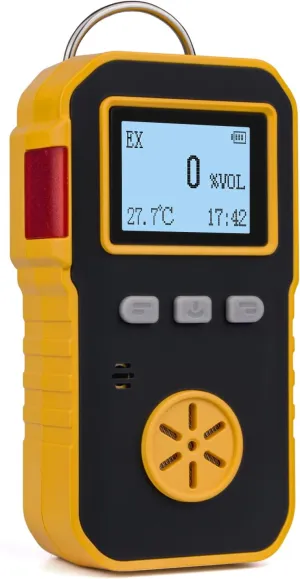 EX Detector, Portable Propane Gas Detector, Rechargeable Combustible Gas Meter with Vibration, Visual Audible and Light Alarms, 14h Long Battery Life, Explosion-Proof, LEL Tester for Worker Industry
