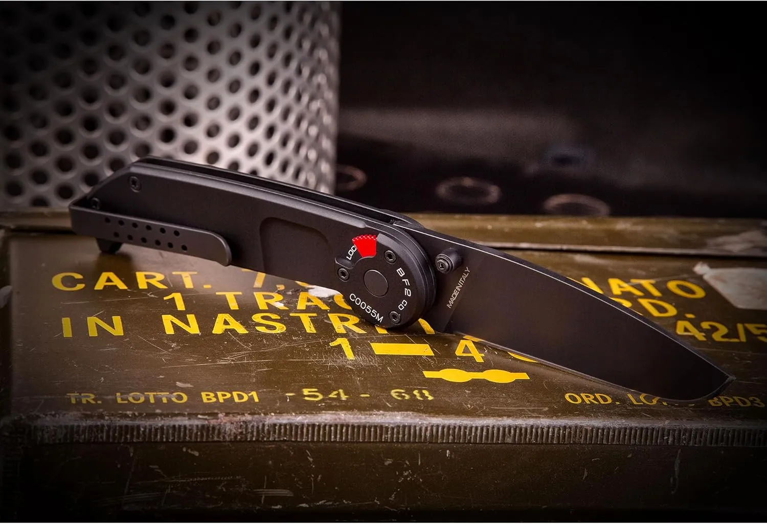Extrema Ratio - BF2 CD (Black) Folding Knife, Böhler N690 Steel Blade 58 HRC, Black Satin Finish, Smooth Anodized Aluminum Handle, Reversible Clip, Compact Foldable Design, Italian Craftsmanship