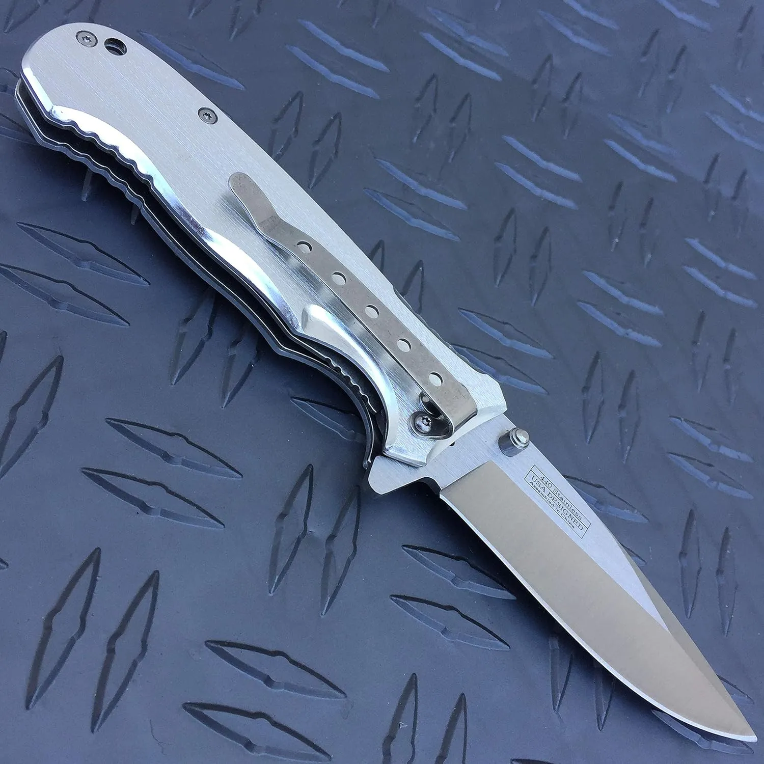 Falcon KS32236 Tactical Survival Folding Knives for Men - Best EDC Camping & Hiking Knife with a Wood Handle and Sharp Blade.