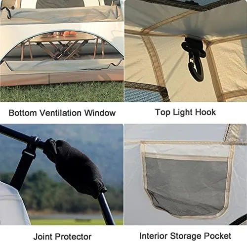 Family Camping Tent, Pop Up Tent 4 Person Family Dome Tent Waterproof Windproof with Roof Skylights, 2 in 1 Double Layers Outdoor Tents for Camping Hiking Backpacking (Style 1 240*