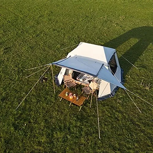 Family Camping Tent, Pop Up Tent 4 Person Family Dome Tent Waterproof Windproof with Roof Skylights, 2 in 1 Double Layers Outdoor Tents for Camping Hiking Backpacking (Style 1 240*