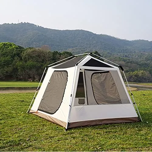 Family Camping Tent, Pop Up Tent 4 Person Family Dome Tent Waterproof Windproof with Roof Skylights, 2 in 1 Double Layers Outdoor Tents for Camping Hiking Backpacking (Style 1 240*