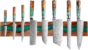 Farmhouse Magnetic Knife Holder, Wall Mounted Knife Rack of Dark Brown and Deep Green, Knife Holder for Kitchen Utensil Organizer Tool Holder, Multipurpose Magnetic Knife Rack