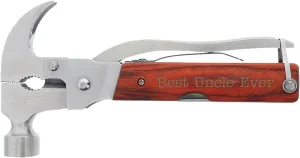 Fathers Day Tool for Uncle Best Uncle Ever Laser Engraved 12-in-1 Hammer Multitool Camping Survival Hammer Multi Tool