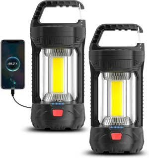 Favourlite Camping Lantern, 1500LM Camping Light 3000 Capacity Phone Charger LED Impact-Resistant Flashlight Lantern Portable Waterproof Hurricane Lanterns for Power Outages (Black Black)