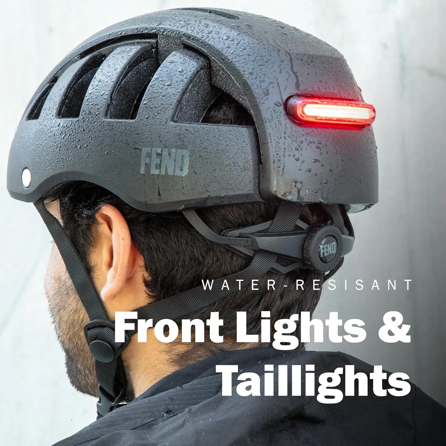 FEND Super Folding Bike Helmet with Lights – Ultra-Bright USB-C Front & Rear LEDs, Collapsible by 50%, CPSC/EN1078 Certified, for Adults, Commuters, E-Bikes, Scooters