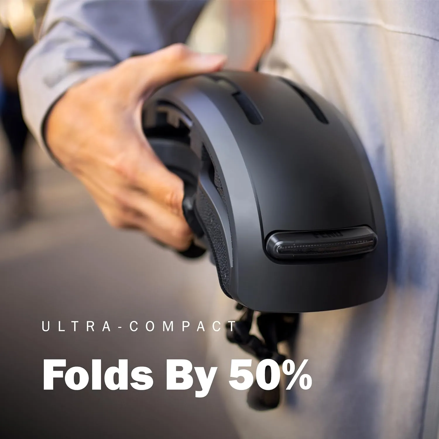 FEND Super Folding Bike Helmet with Lights – Ultra-Bright USB-C Front & Rear LEDs, Collapsible by 50%, CPSC/EN1078 Certified, for Adults, Commuters, E-Bikes, Scooters