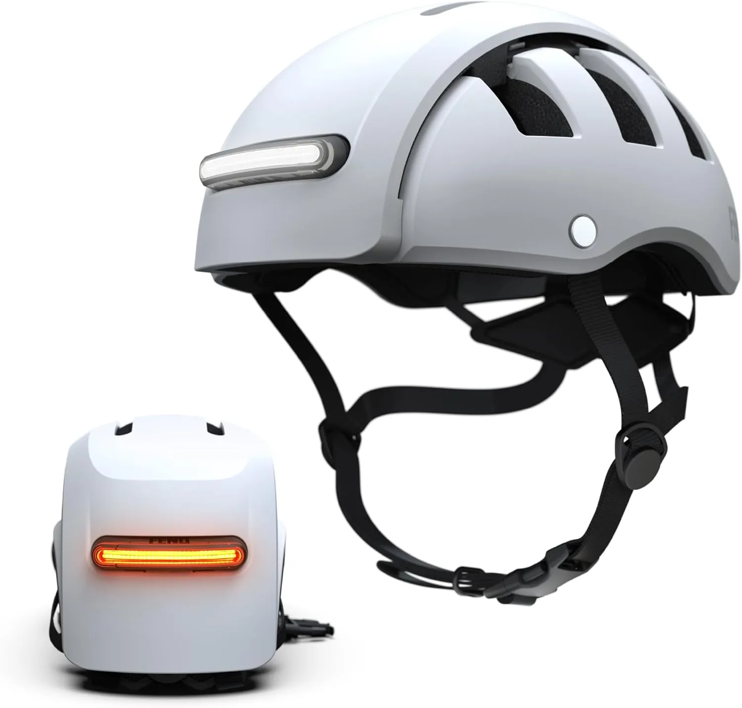 FEND Super Folding Bike Helmet with Lights – Ultra-Bright USB-C Front & Rear LEDs, Collapsible by 50%, CPSC/EN1078 Certified, for Adults, Commuters, E-Bikes, Scooters