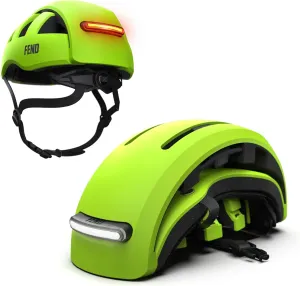 FEND Super Folding Bike Helmet with Lights – Ultra-Bright USB-C Front & Rear LEDs, Collapsible by 50%, CPSC/EN1078 Certified, for Adults, Commuters, E-Bikes, Scooters