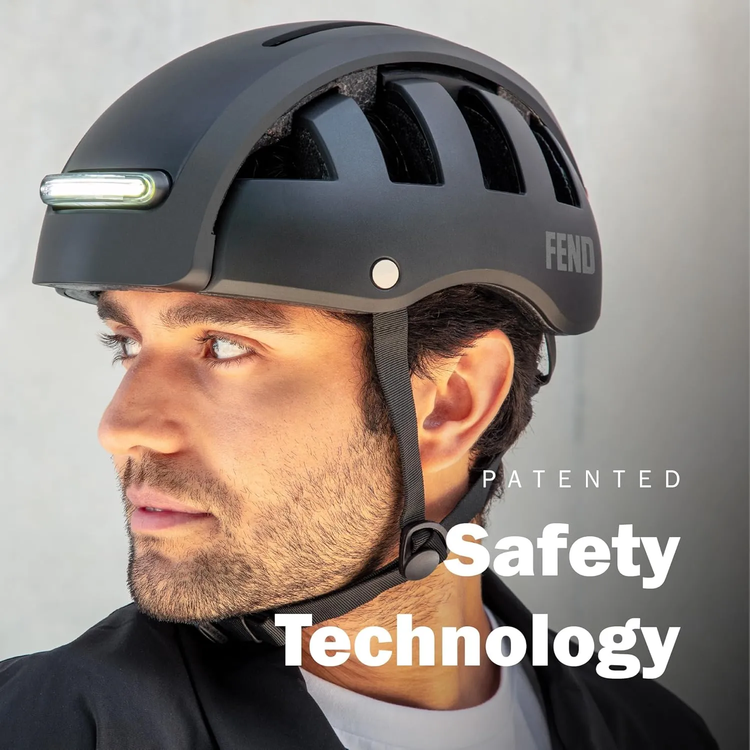 FEND Super Folding Bike Helmet with Lights – Ultra-Bright USB-C Front & Rear LEDs, Collapsible by 50%, CPSC/EN1078 Certified, for Adults, Commuters, E-Bikes, Scooters