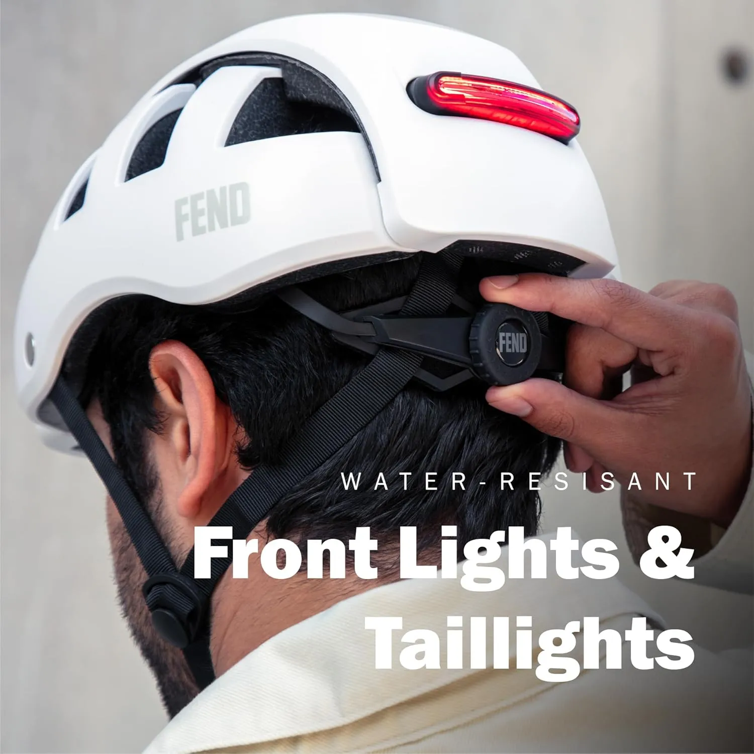 FEND Super Folding Bike Helmet with Lights – Ultra-Bright USB-C Front & Rear LEDs, Collapsible by 50%, CPSC/EN1078 Certified, for Adults, Commuters, E-Bikes, Scooters