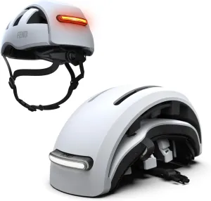 FEND Super Folding Bike Helmet with Lights – Ultra-Bright USB-C Front & Rear LEDs, Collapsible by 50%, CPSC/EN1078 Certified, for Adults, Commuters, E-Bikes, Scooters