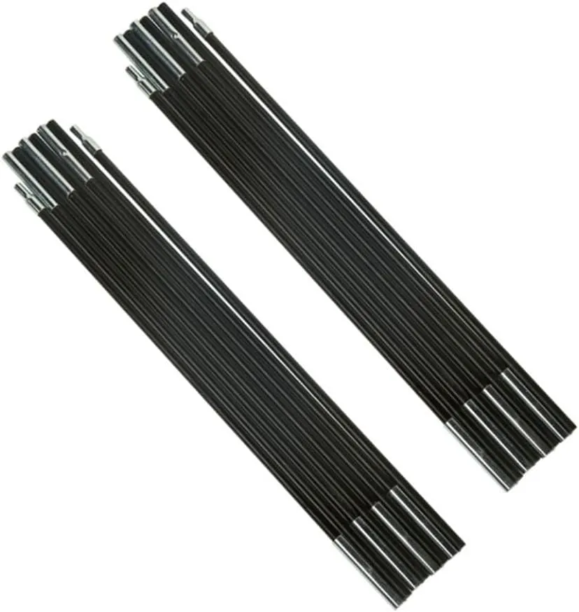 Fibreglass Tent Poles Replacement, 10.5-12.8ft Pre-Assembled Black Tent Pole for Hiking & Camping Easy to Install Outdoor Tent Repair Rod(4.1m)