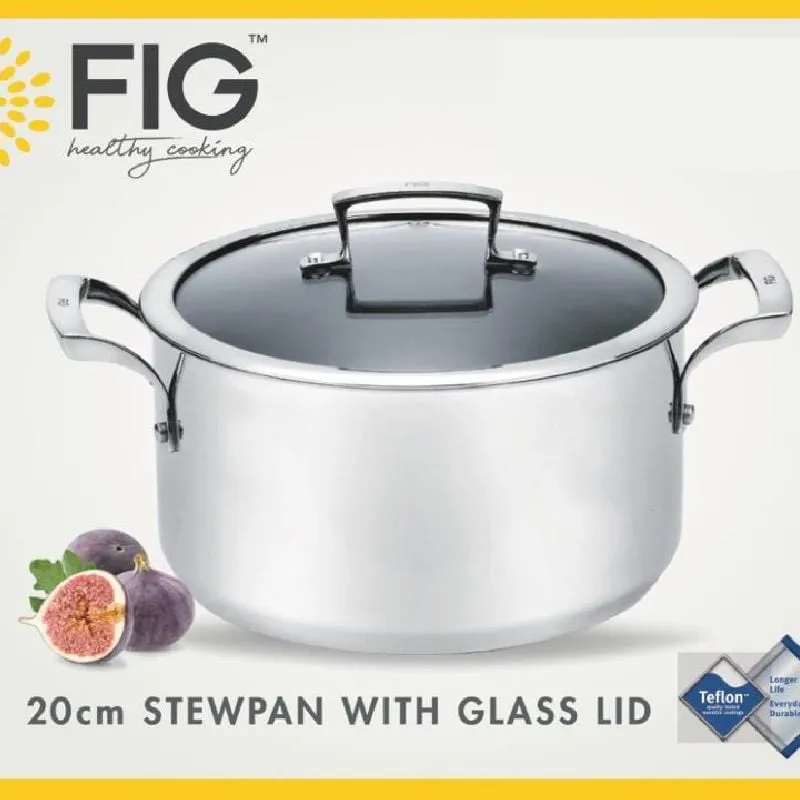 Fig Deep Stewpan  Stainless Steel Non-Stick  20cm