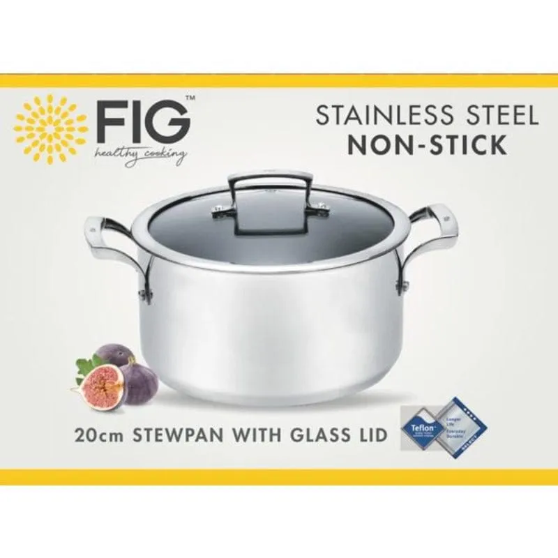 Fig Deep Stewpan  Stainless Steel Non-Stick  20cm