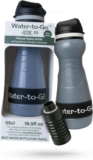 Filtration Bottle – Virus-Filtering Water Purification Bottle for Travel, Prevents Illness, Eco-Friendly Bioplastic, Leakproof, Small Size