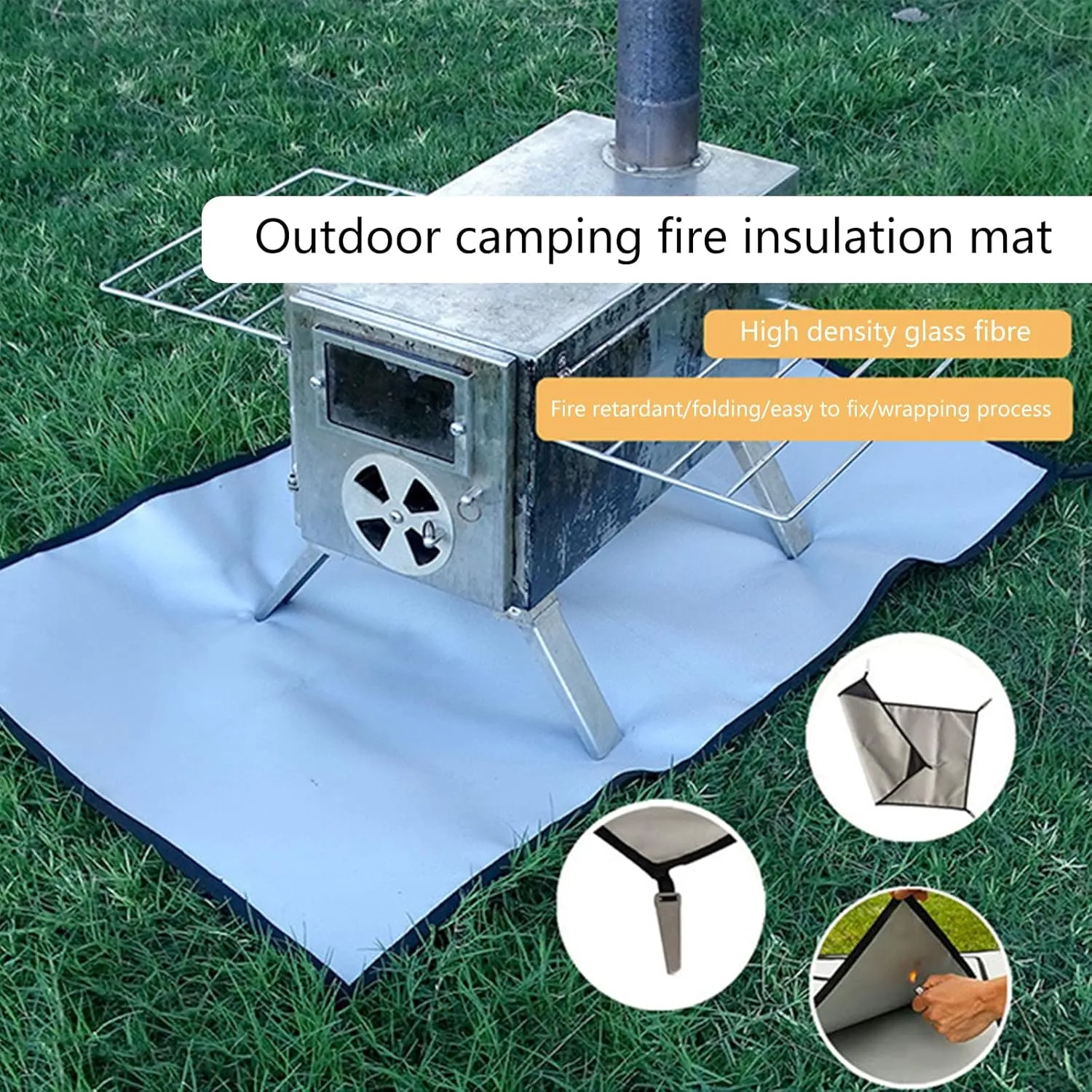 Fireproofs Camping Mats Outdoor Pad Light weight Heat Mats for Safe Cooking and Ground Protecting