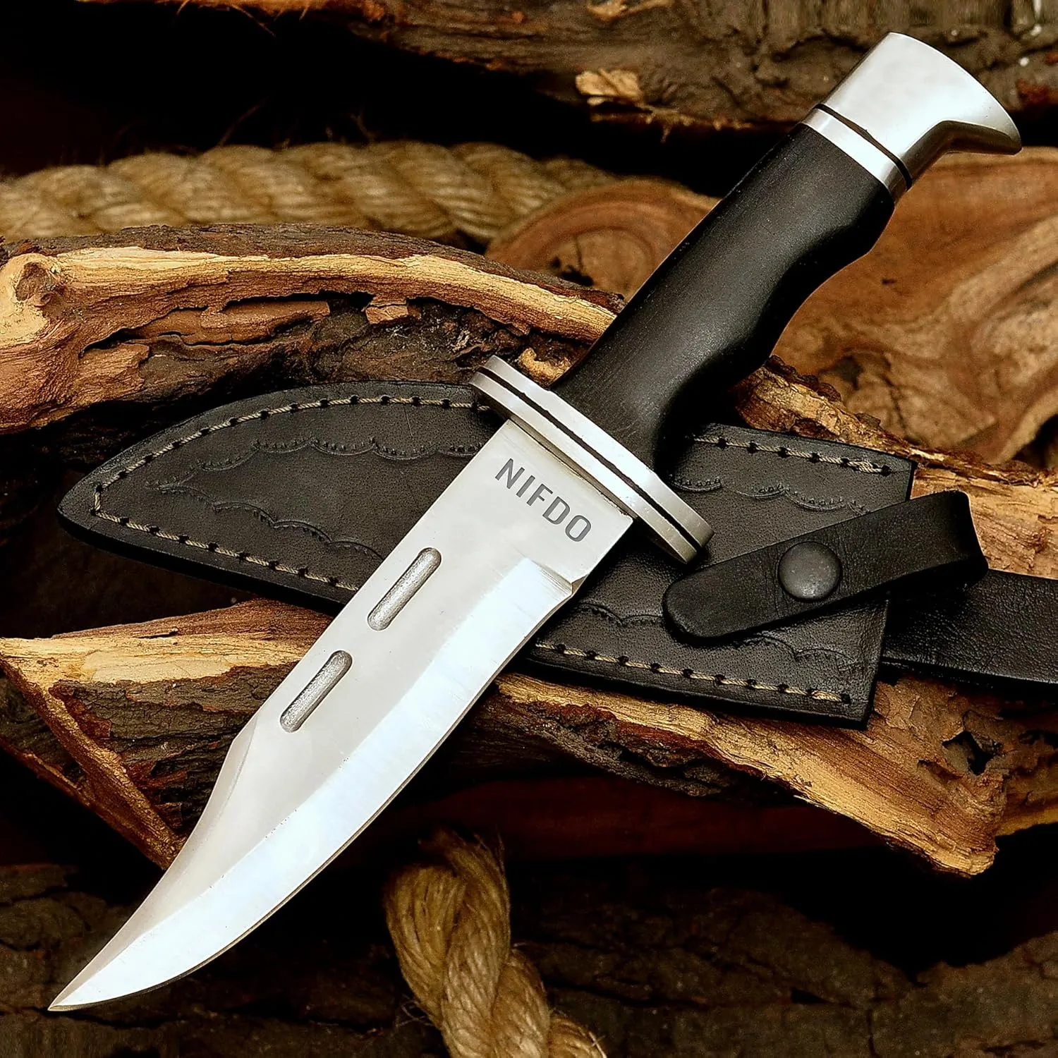 Fixed Blade Hunting Knife Tracker Outdoor Survival Knives Tactical Knives for Camping Fishing, Bowie Knife, Damascus Steel Knives Tracker, Gift for Husband Dad