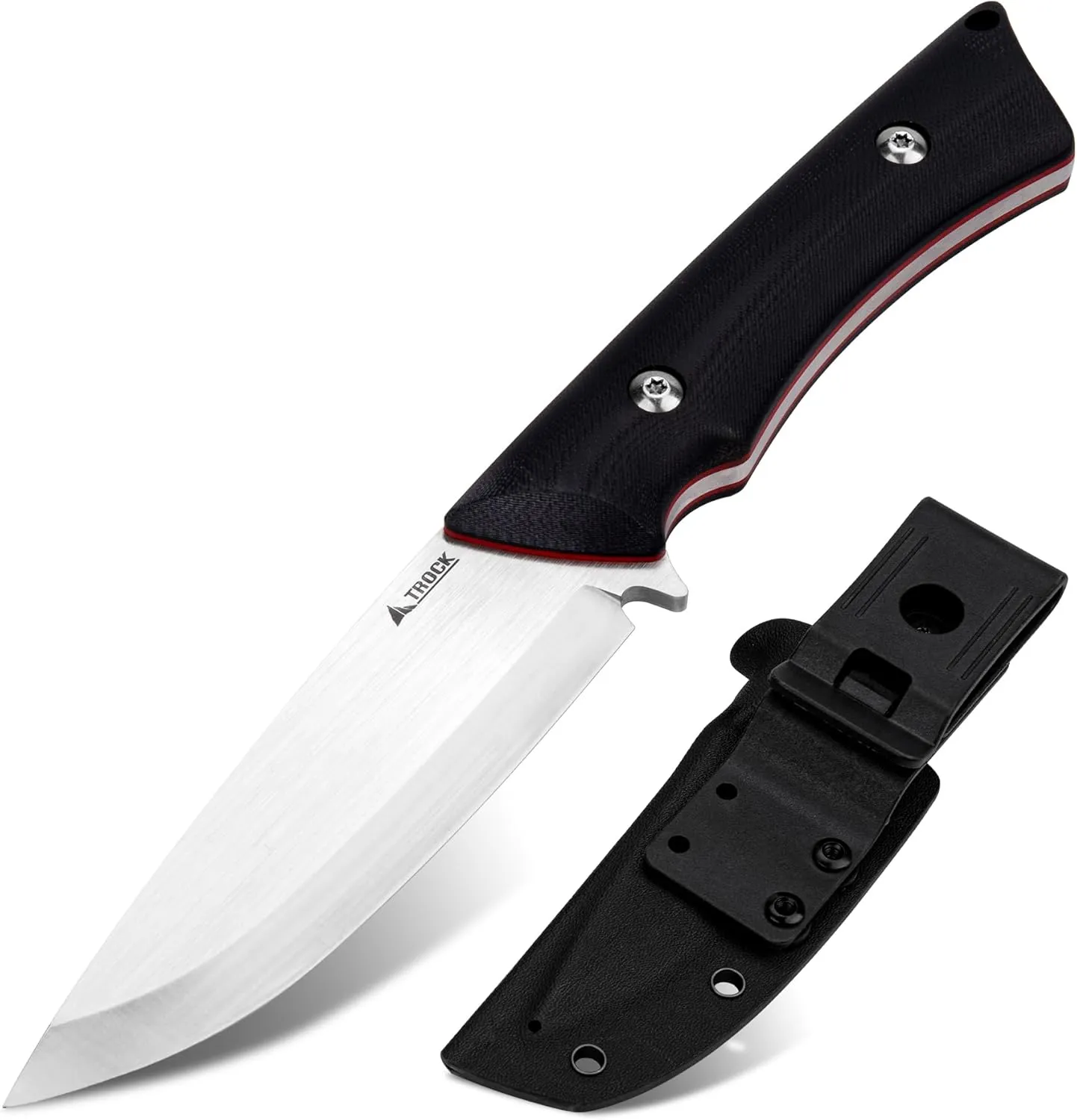 Fixed Blade Knife, 3.94” Drop Point 9cr18mov Blade Camping Hunting Hiking Knife for Men Women G10 Handle with Sheath and Clip Outdoor Daily Use EDC
