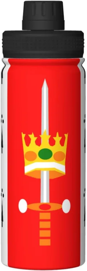 Flag Of Carolina, Puerto Rico Water Bottle 18OZ Stainless Steel Insulated Water Bottles With Spout Lid Sports Keep Cold and Hot Water Bottle For Biking Hiking