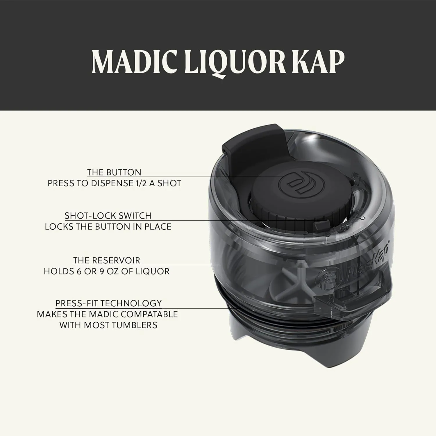 Flaskap Game Day Madic System: 6oz/9oz Tumbler Attachment and 22oz/30oz Insulated Water Bottle, Removable Dispenser Drink Tumbler, Leak Proof Lid