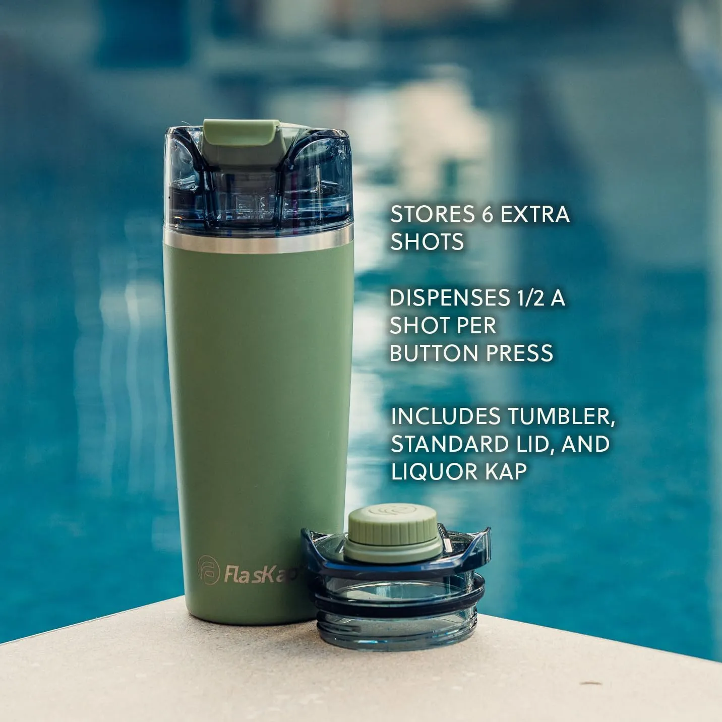 Flaskap Game Day Madic System: 6oz/9oz Tumbler Attachment and 22oz/30oz Insulated Water Bottle, Removable Dispenser Drink Tumbler, Leak Proof Lid,