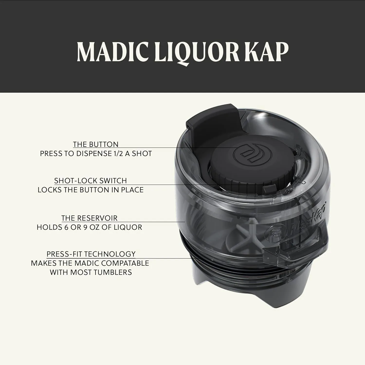 Flaskap Game Day Madic System: 6oz/9oz Tumbler Attachment and 22oz/30oz Insulated Water Bottle, Removable Dispenser Drink Tumbler, Leak Proof Lid,