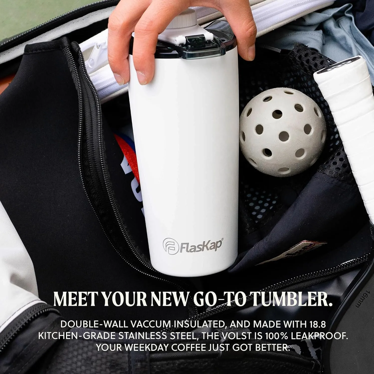 Flaskap Game Day Madic System: 6oz/9oz Tumbler Attachment and 22oz/30oz Insulated Water Bottle, Removable Dispenser Drink Tumbler, Leak Proof Lid,