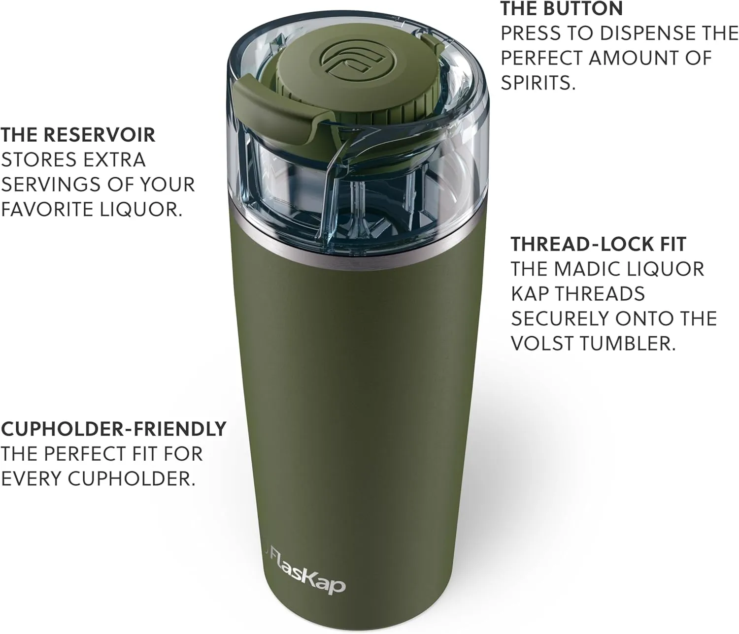 Flaskap Game Day Madic System: 6oz/9oz Tumbler Attachment and 22oz/30oz Insulated Water Bottle, Removable Dispenser Drink Tumbler, Leak Proof Lid,